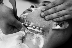 shaving with a straight razor