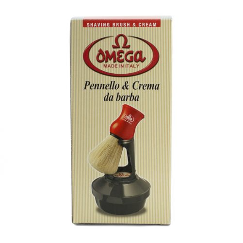 Omega Shaving Brush & Cream Set